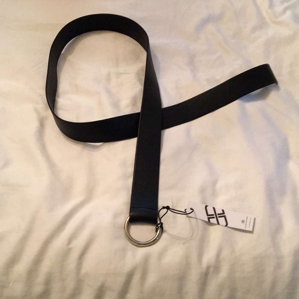 NWT Black B-Lo The Belt brand Silver buckle belt